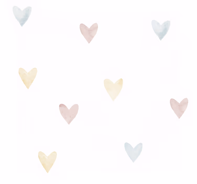 Tapete hochzeit aquarell pastell herzen - TenStickers