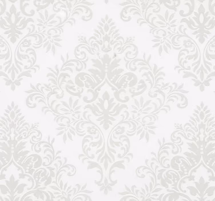 Tapete wohnzimmer klassisches weiß damast - TenStickers