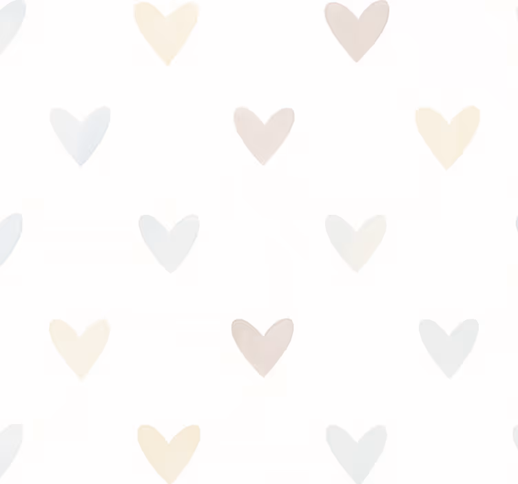 Tapete hochzeit aquarell pastell herzen - TenStickers