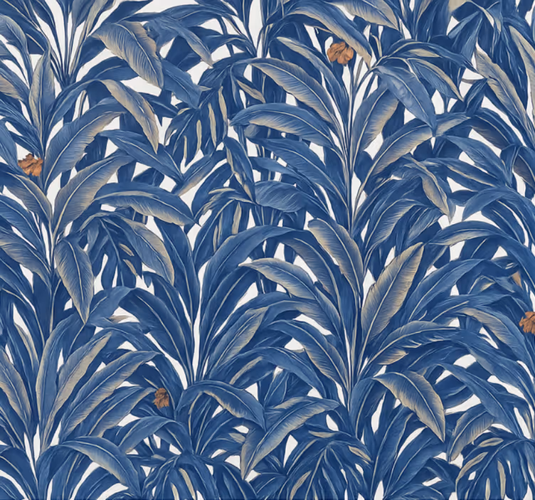 Tapete hochzeit dschungel in üppigem indigo - TenStickers