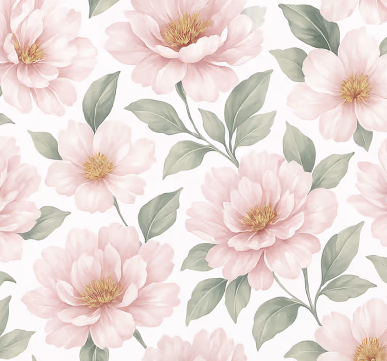 Tapete wohnzimmer pastell pfingstrosen blumen - TenStickers
