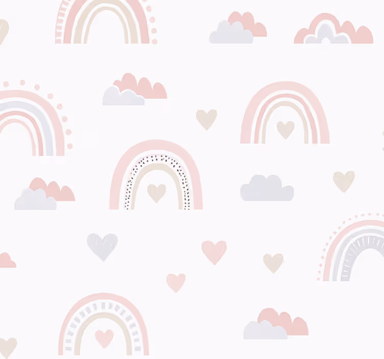 Tapete kinderzimmer im rosa regenbogen design - TenStickers