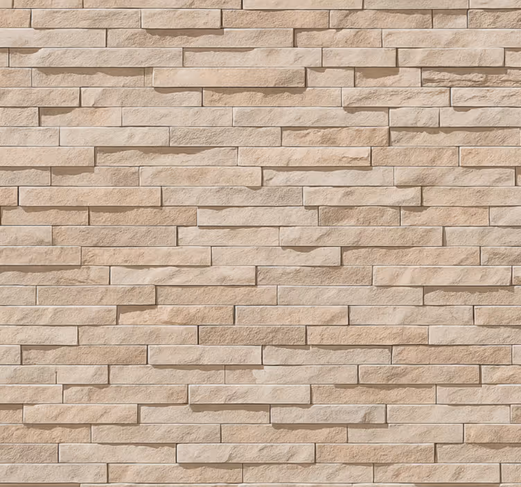 Tapete wohnzimmer 3d beige steinmuster - TenStickers