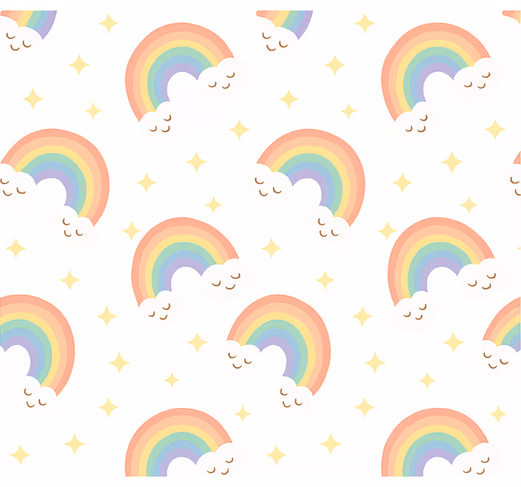 Tapete kinderzimmer regenbogen kinder - TenStickers