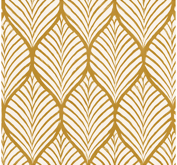 Tapete modern mit goldenem geometrischem blättermotiv - TenStickers