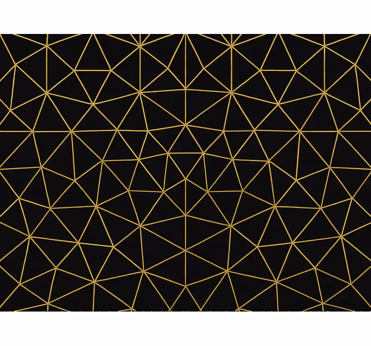 Tapete dreiecke mitternachtsgold geometrisches netz - TenStickers