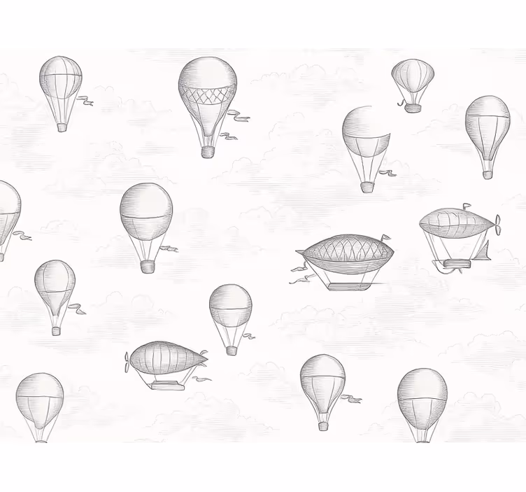 Tapete klassisch vintage himmel und luftschiffe - TenStickers