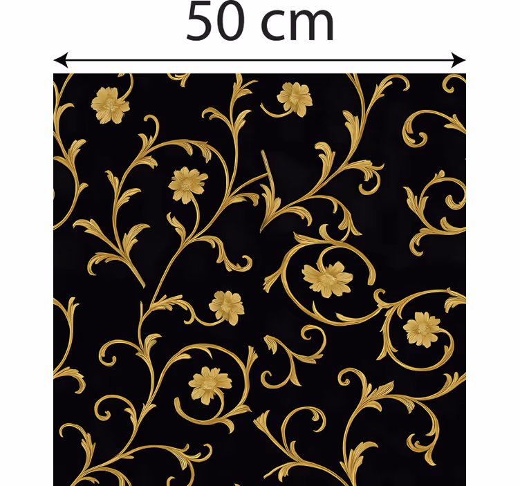 Tapete barock goldene scrollen mitternachts-schwarz - TenStickers