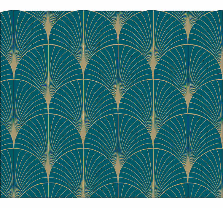 Tapete hochzeit blaue goldkunst dekoration - TenStickers