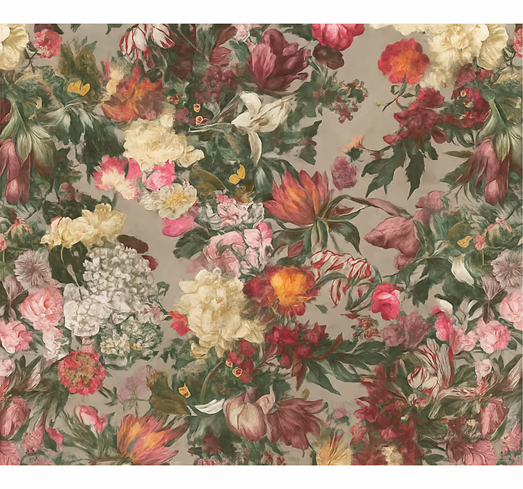 Tapete hochzeit mit vintage blumen - TenStickers