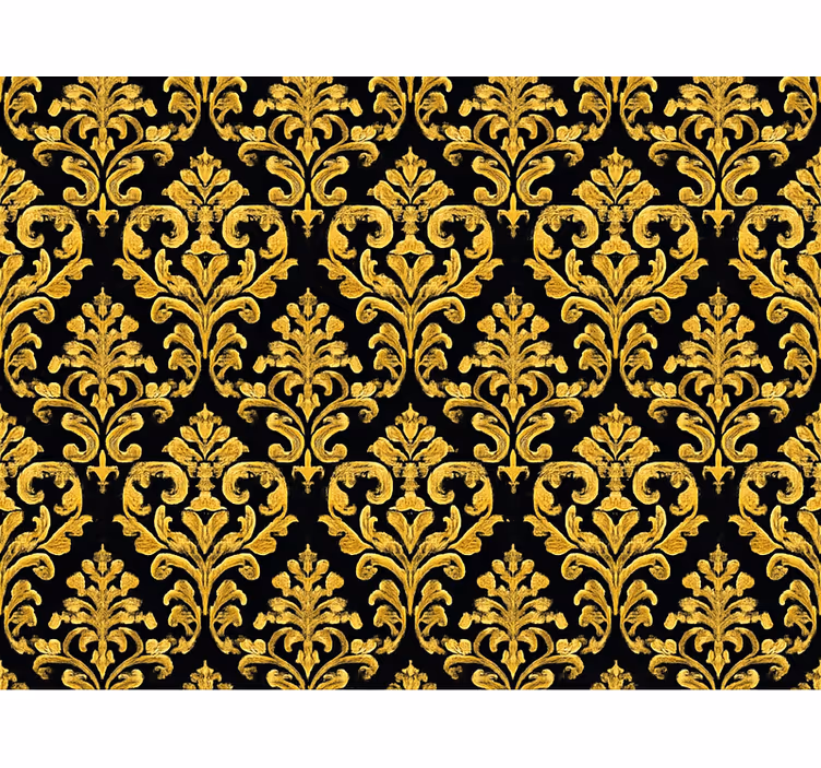 Tapete hochzeit goldmotiv auf schwarzem hintergrund - TenStickers