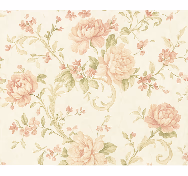 Tapete hochzeit in zartrosa vintage blumenmuster - TenStickers