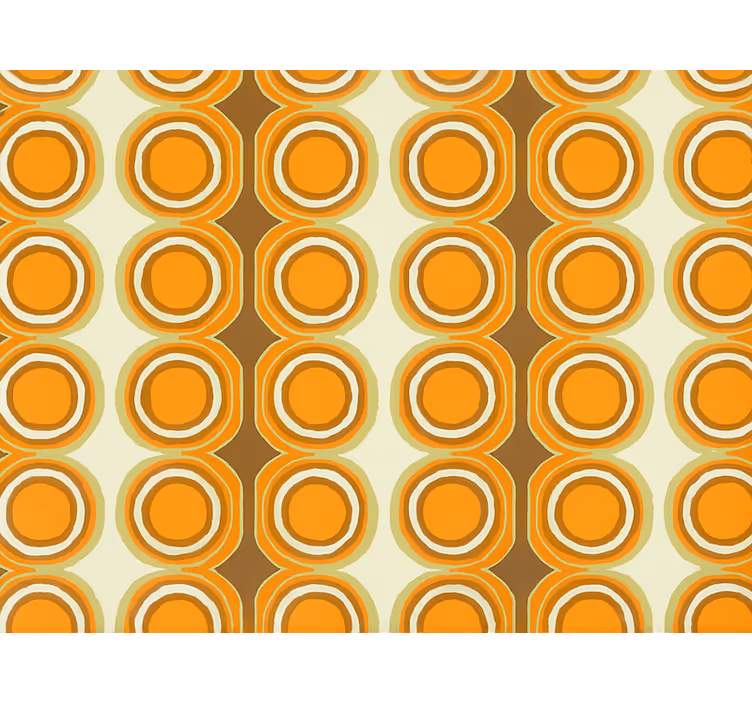 Tapete wohnzimmer retro oranges kreise design - TenStickers