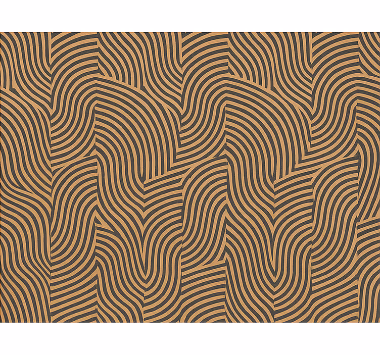 Tapete wohnzimmer modern schwarz und orange linien - TenStickers