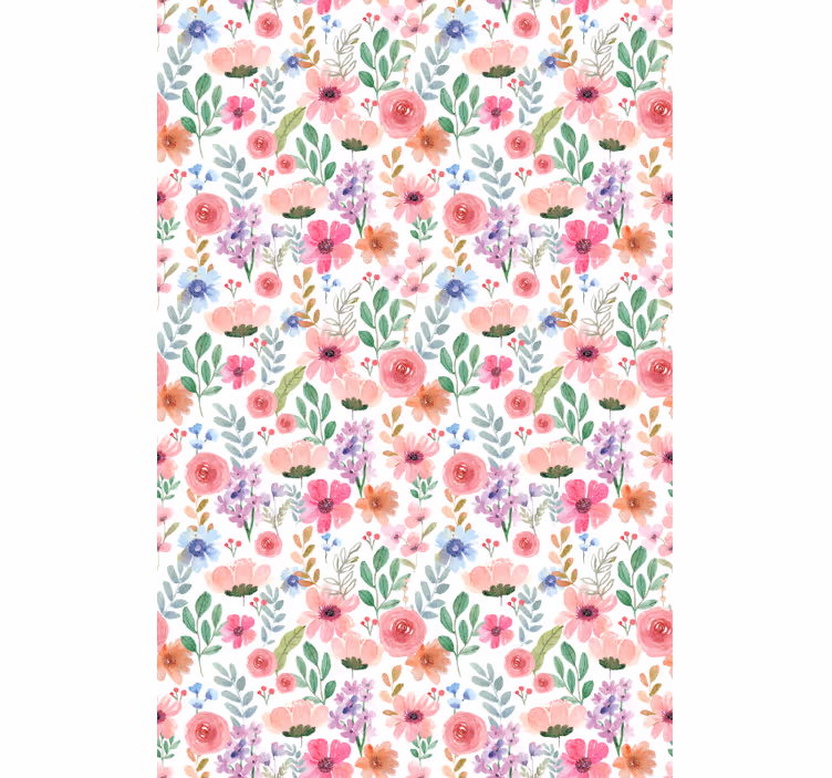 Blumentapete in vielen farben - TenStickers