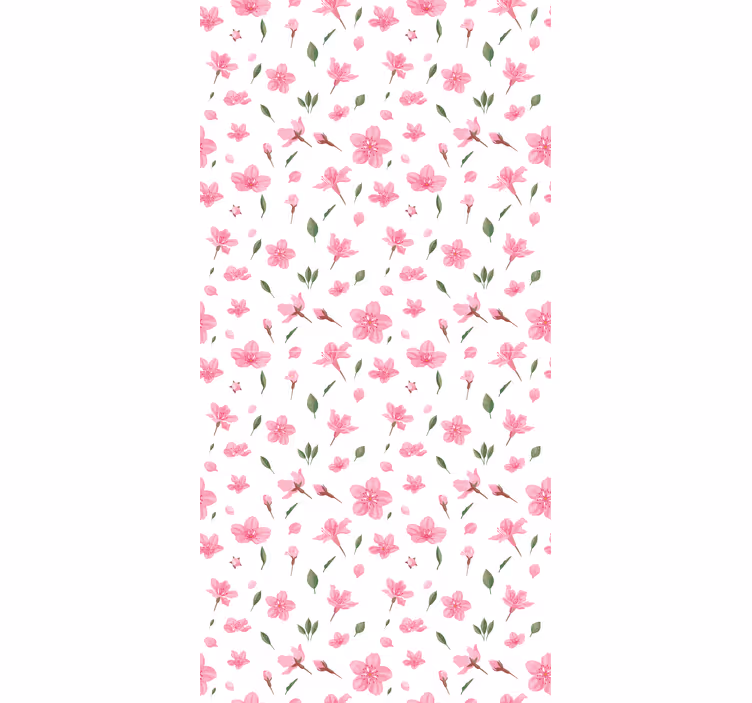 Tapete florale ornamente aquarell pastellrosa blüten - TenStickers