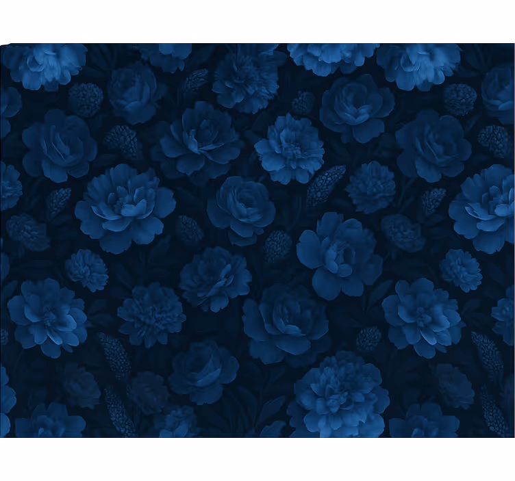Tapete schlafzimmer dunkelblaue geheimnisvolle blumenmuster - TenStickers