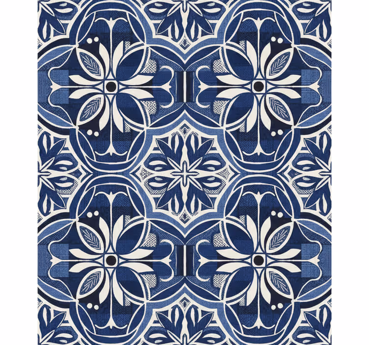 Tapete dunkelblau mit navy stoffmuster (b07zhc7cwb) - TenStickers