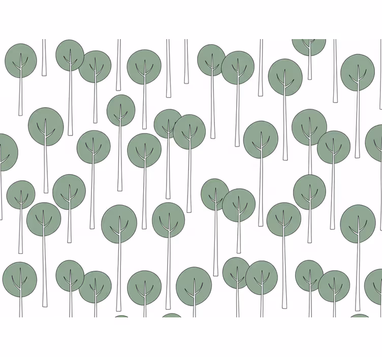Blumentapete mit minimalistischem baum-muster b0881mpqfk - TenStickers