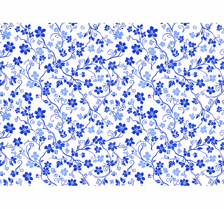 Blumentapete kirschblüte blau (b08p3bspfj) - TenStickers
