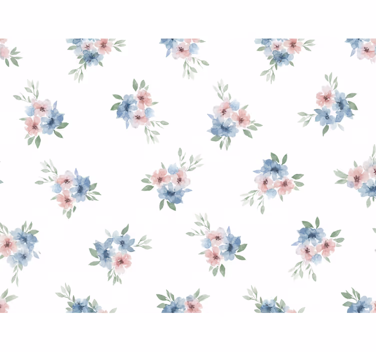 Blumentapete kleine blumen in aquarell (b0d4973643) - TenStickers