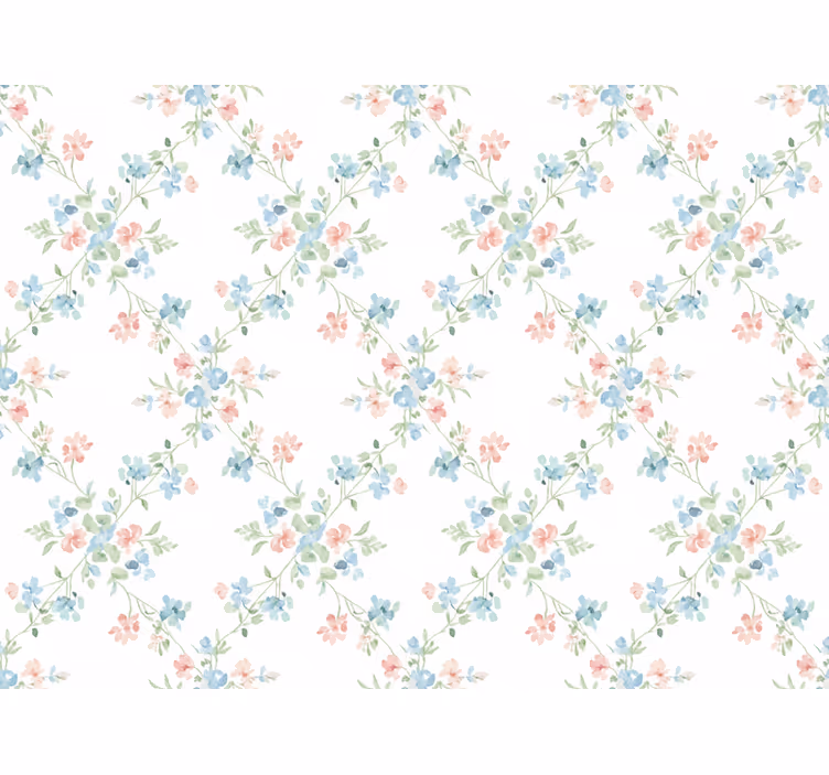 Blumentapete kleine blumen in blassem aquarell - TenStickers
