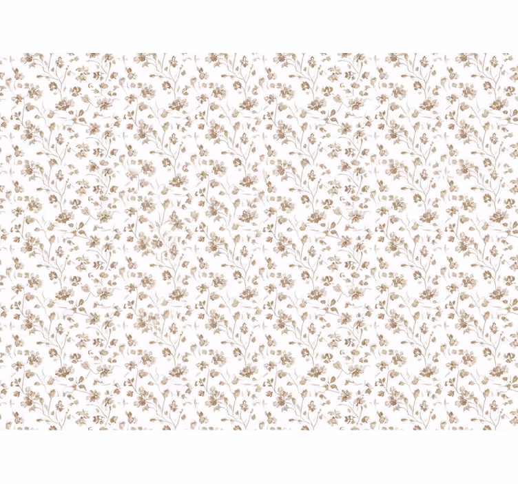 Blumentapete kleine blumen in brauner aquarellzeichnung - TenStickers