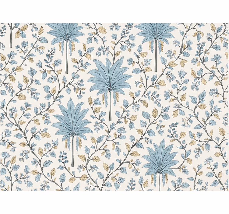 Tapete baum in sanftem teal mit palmen - TenStickers