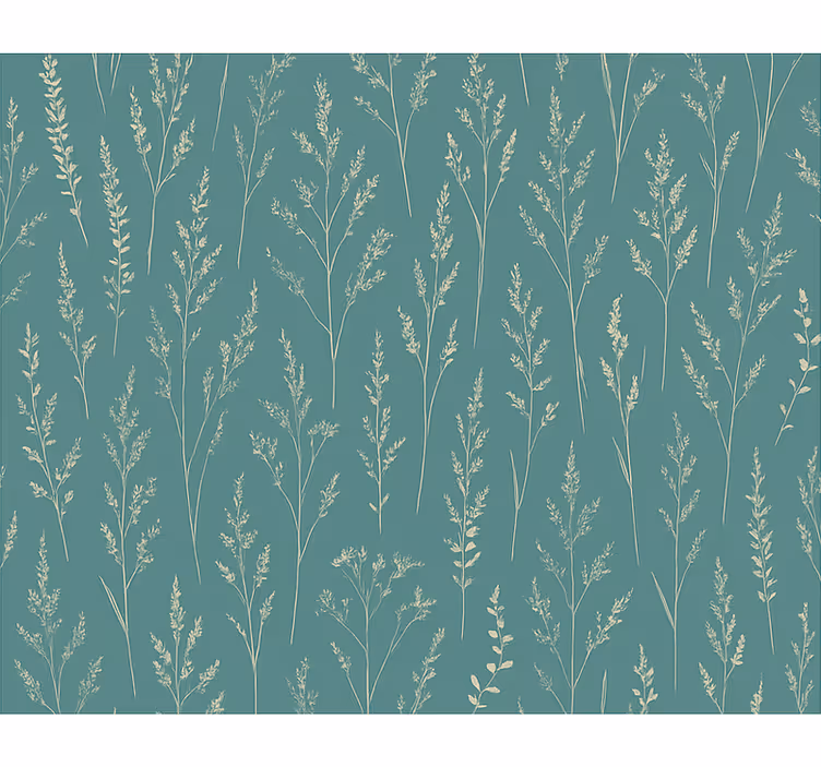 Blumentapete in sanftem teal wildblumenwiese - TenStickers