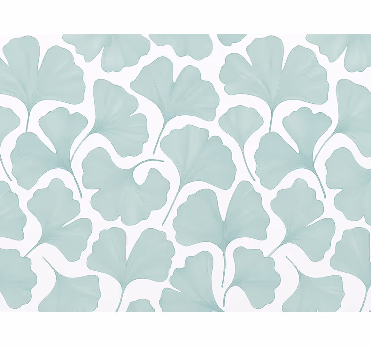 Tapete blätter in gedämpftem teal ginkgo - TenStickers