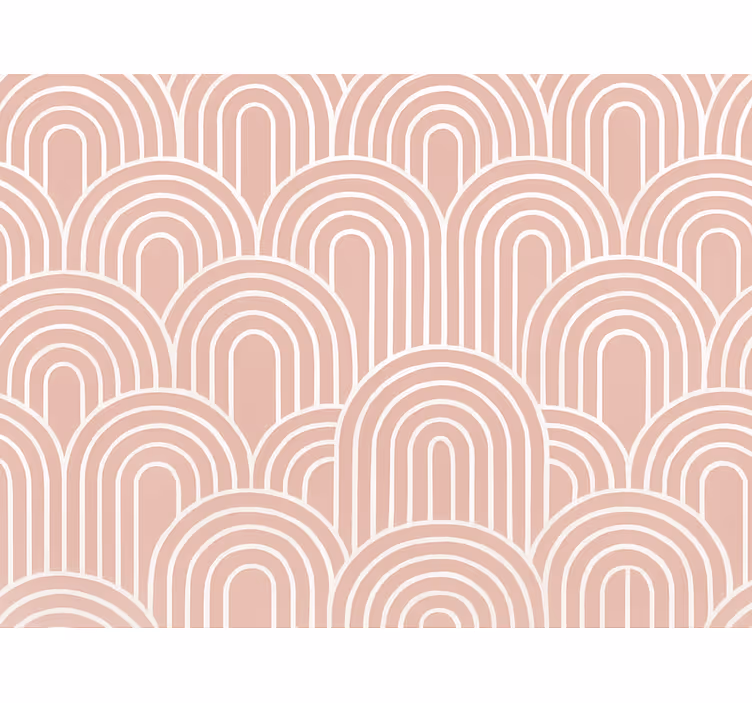 Geometrische tapete in gedämpftem rosa mit bögen - TenStickers