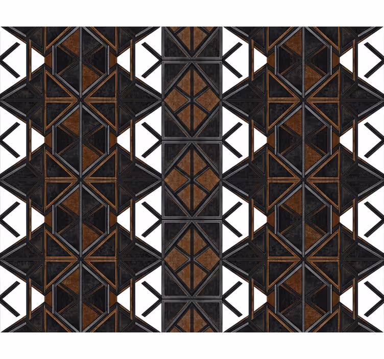 Tapete industriell geometrisch schwarz braun - TenStickers