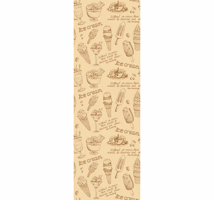 Tapete rustikal kühlschrankfolie vintage eiscreme - TenStickers