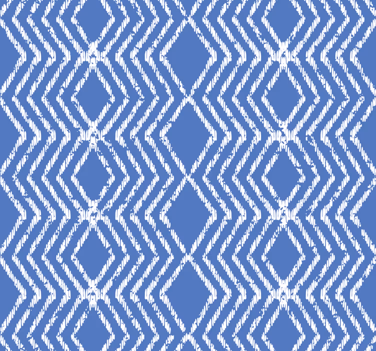 Blaue tapete mit zickzackmuster - TenStickers
