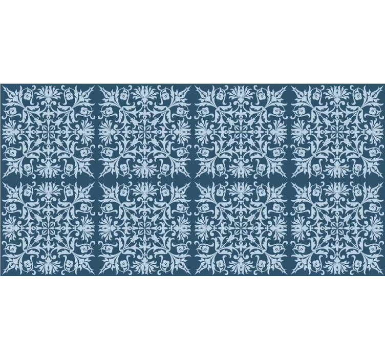 Tapete blau im französisch-provencialischen blumenmuster - TenStickers