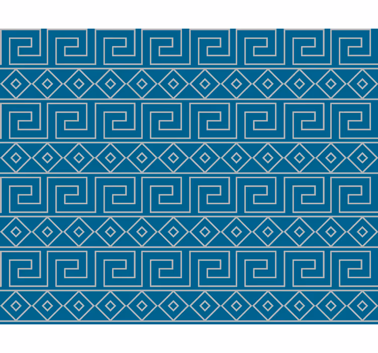 Blaue tapete mit griechischem schlüsselmotiv - TenStickers
