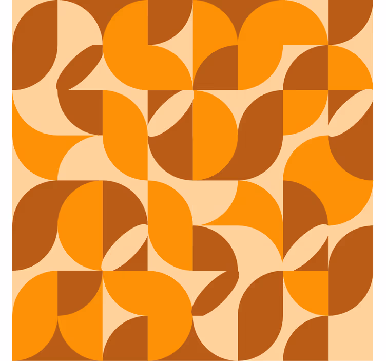Tapete orange mit retro orangefarbenen figuren - TenStickers