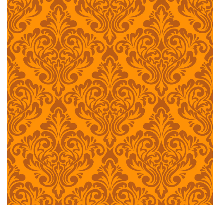 Tapete orange im vintage-damastdesign - TenStickers