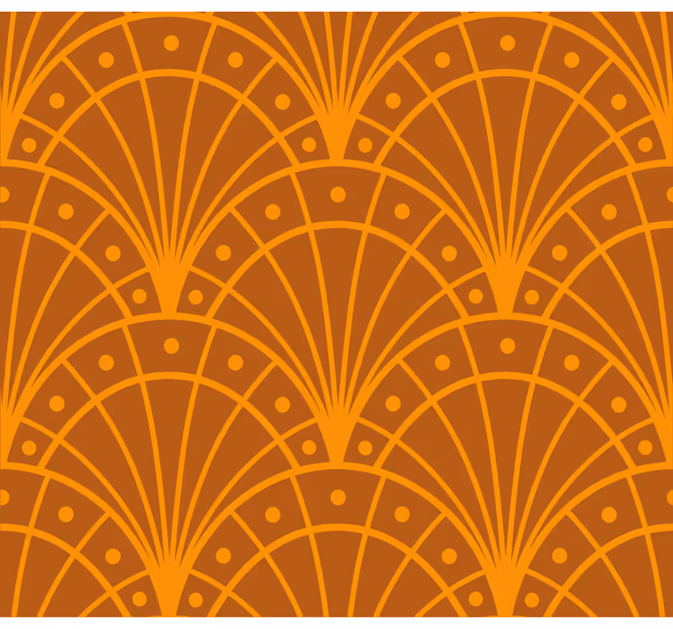 Tapete orange elegant im art deco stil - TenStickers