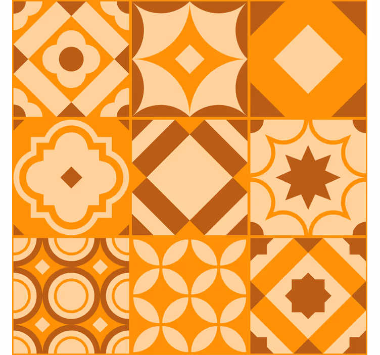 Tapete orange rustikale fliesen - TenStickers