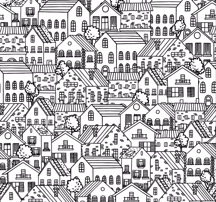 Fototapete Stadt urbanes gekritzeltes Stadtbild - TenStickers