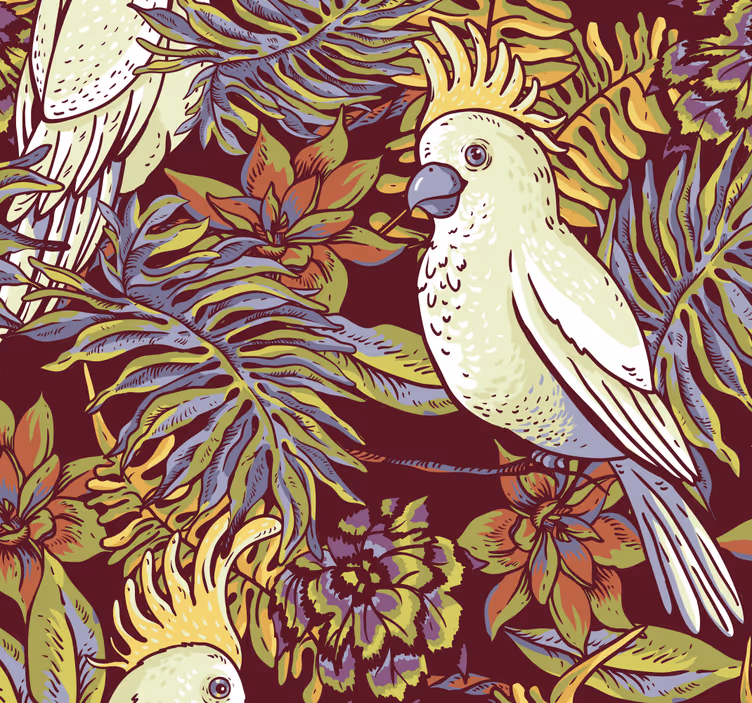 Wohnzimmer Tapete Natur Kakadu - TenStickers