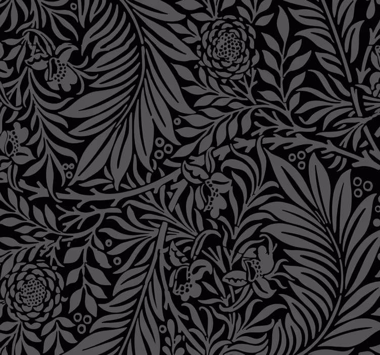 Tapete Wohnzimmer schwarze botanische blätter - TenStickers