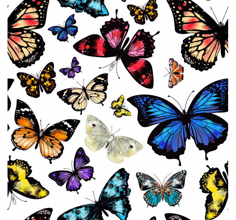 Tapete Schmetterling Schöne und bunte Schmetterlinge - TenStickers