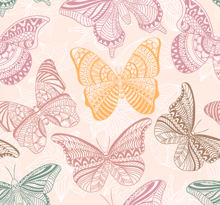 Schmetterling Tapete Jugendzimmer farbige Zierschmetterlinge - TenStickers