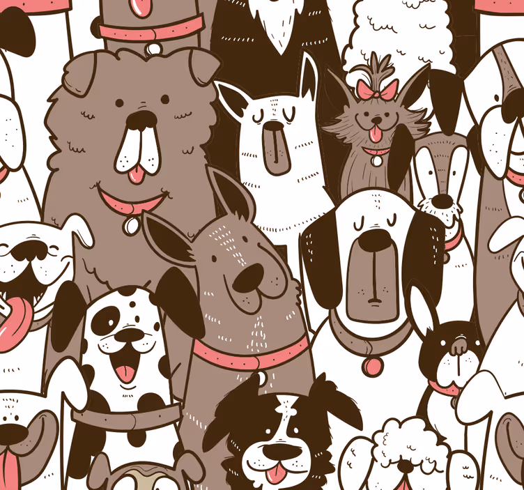 Tapete Hunde glückliche gesichter - TenStickers