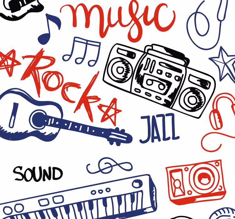 Tapete Jugendzimmer Musikinstrumente - TenStickers