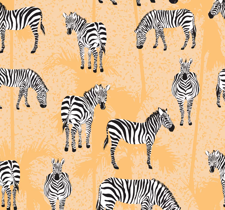 Tier Tapete Zebra und palmen - TenStickers