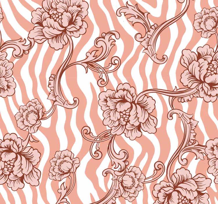 Pflanzen Tapete blumiges Ornamentmuster - TenStickers