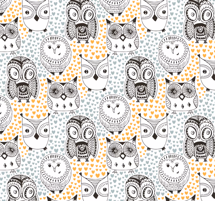 Tapete Tiere eulenmustermotiv - TenStickers